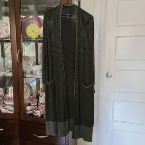 Eileen Fisher Women's Striped Duster Cardigan Minimalist Casual Basic Size 2/4P